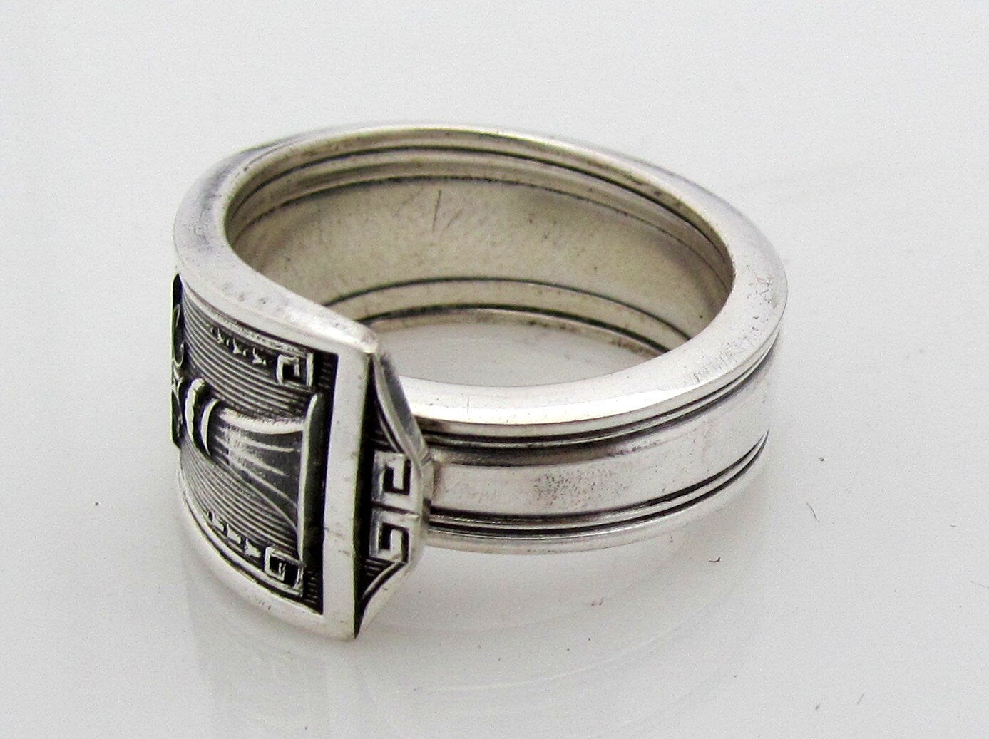 Century Spoon Ring, Mens Jewelry, 1923 Art Deco Ring