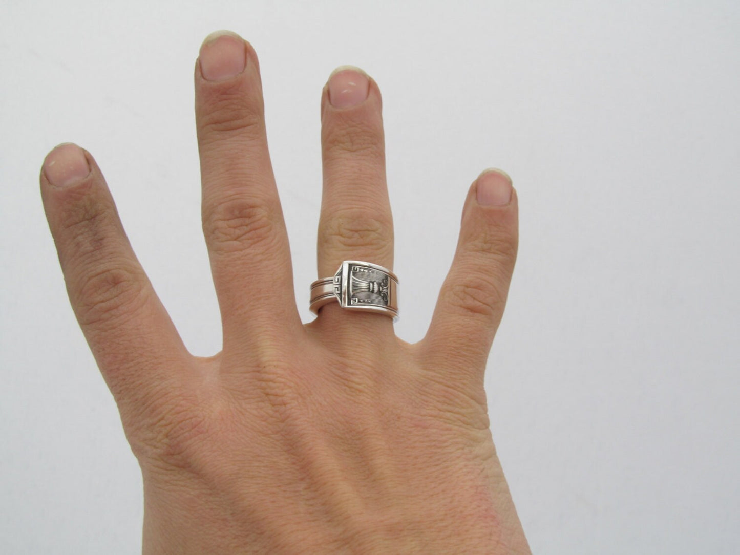 Century Spoon Ring, Mens Jewelry, 1923 Art Deco Ring