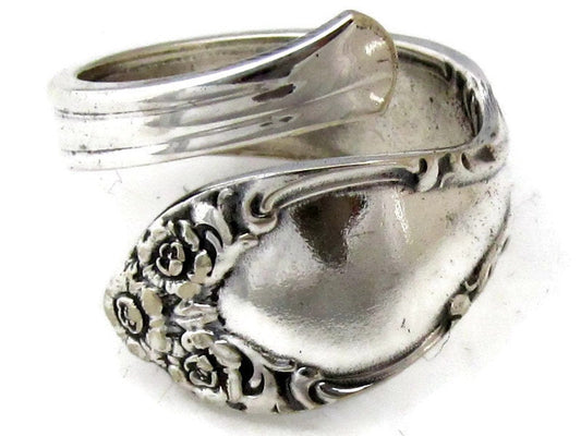 Silver Spoon Ring Woodland Rose Demitasse Spoon 1955 Sizes 3 4 5 6 7 8