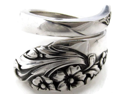 Spoon Ring Evening Star Teaspoon Size 5 to 16 Wrapped