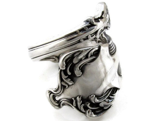 Spoon Ring 1906 Crest Antique Silverware Jewelry Art Nouveau