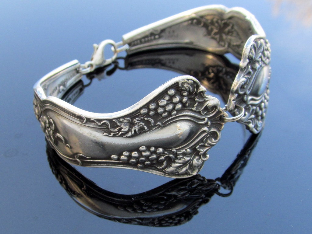 Vintage Grape Spoon Bracelet Stomp it into Vino